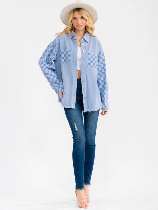 Vici Tops - New Vici Long Sleeve Button Closure Front Pockets Denim Shacket Top Size M